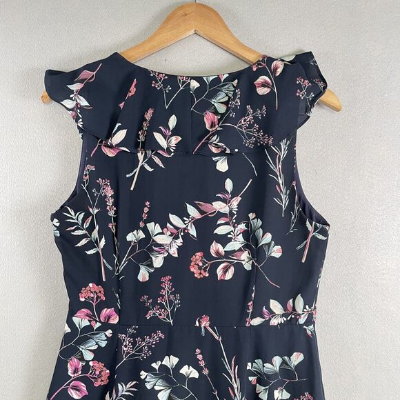 Banana Republic Flutter Sleeve Long Dress Sz 8 Blue Coquette Fairy Flowy - Picture 10 of 14